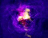 Cosmic fountain powered by giant black hole