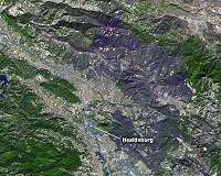 California's Kincade fire burn scar seen from space