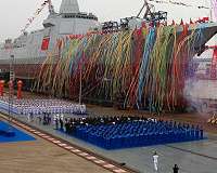 Chinese navy shows off new warship in 70th anniversary parade