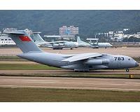 Chinese Y-20 heavy transport aircraft takes flight