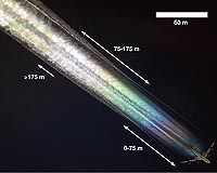 Iridescent Ice Clouds From Aircraft Wings