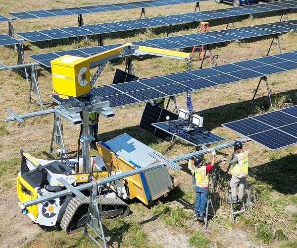 Robotic construction to streamline solar farm builds