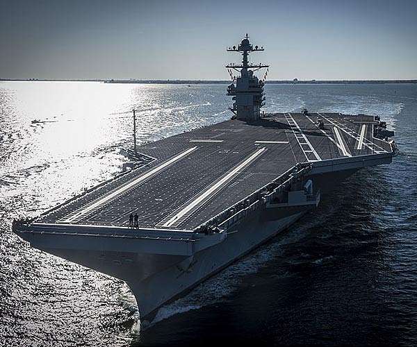 Ford aircraft carrier departs to Newport News for planned maintenance