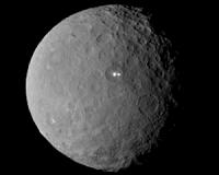 Dawn orbiting high over the night side of Ceres
