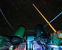 Earth's magnetic field measured using artificial stars at 90 kilometers altitude