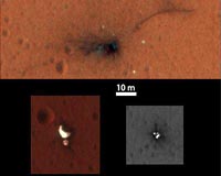 Schiaparelli crash site in colour