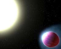 Hubble Detects Exoplanet with Glowing Water Atmosphere