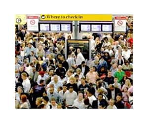 In London, air passengers desperately hope for departures