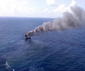Explosion on Gulf of Mexico oil platform sends crew into sea