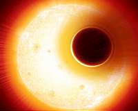 An exoplanet inflated like a balloon