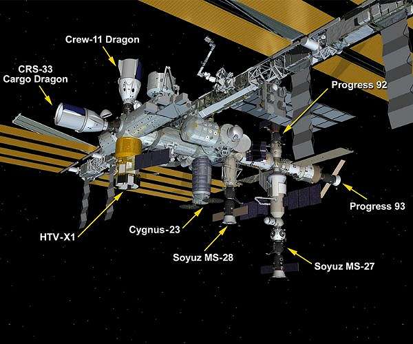 Space station reaches new record with all docking ports in use