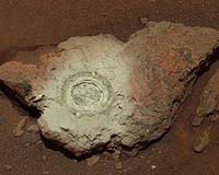 Opportunity Brushing and Examining an Outcrop