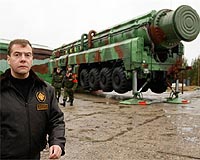 Russia fires missiles, Medvedev says strategic defences 'in order'