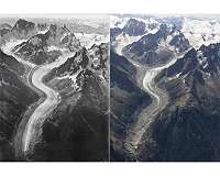 Photos taken century apart show stark Mont Blanc glacier melt