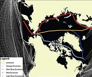 Arctic shipping routes open