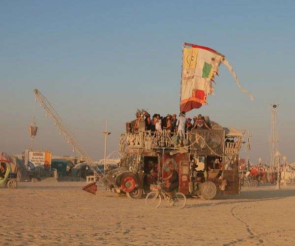 Exodus begins at drenched Burning Man party in US desert