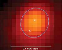 Witnessing the birth of a massive binary star system