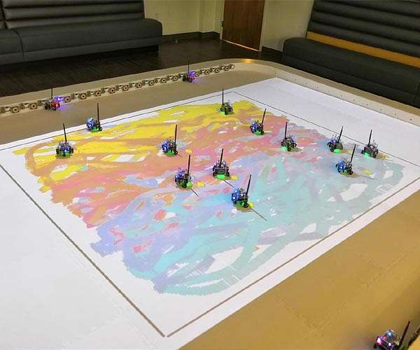 Robot swarms follow instructions to create art