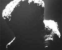 Rosetta's First Peek at the Comet's Dark Side