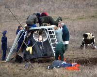 Soyuz Lands In Kazakhstan With Two Russian cosmonauts And Tourist