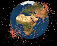 Space debris from satellite explosion increases collision risk for space craft