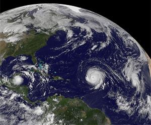 Rare duo of powerful hurricanes roils Atlantic