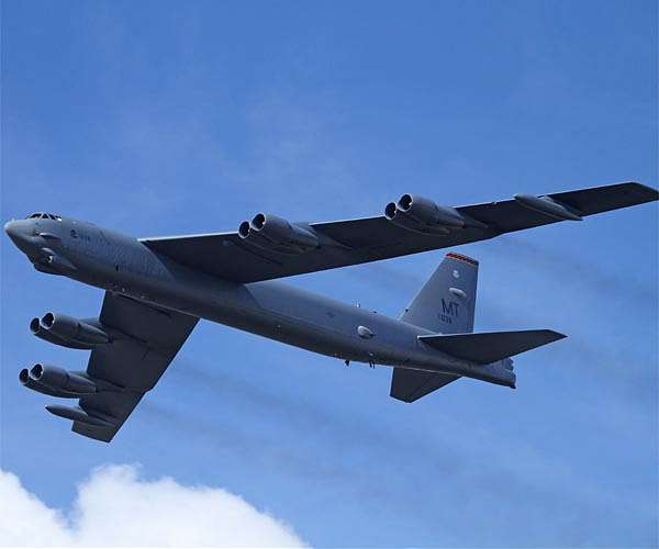 American B-52 bombers make low sweep over Stockholm