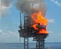 Blaze at leaking Australian oil rig contained: operator