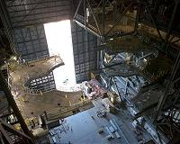 First work platforms powered tested in VAB for Space Launch System