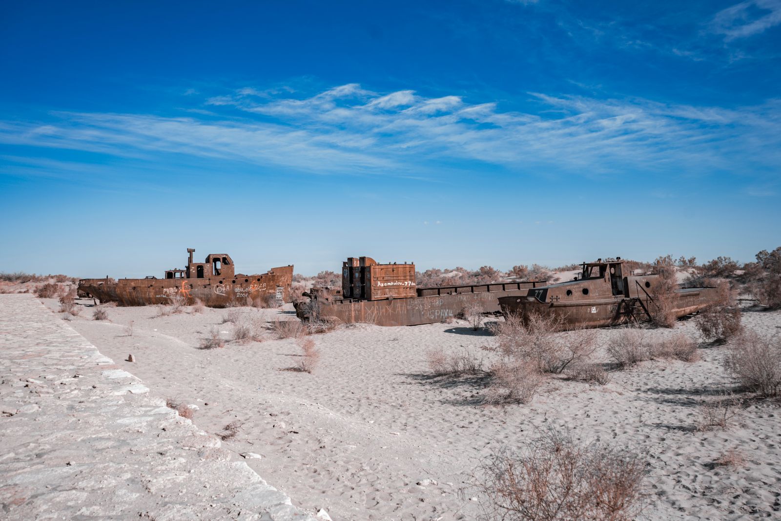 Aral Sea abandoned ships