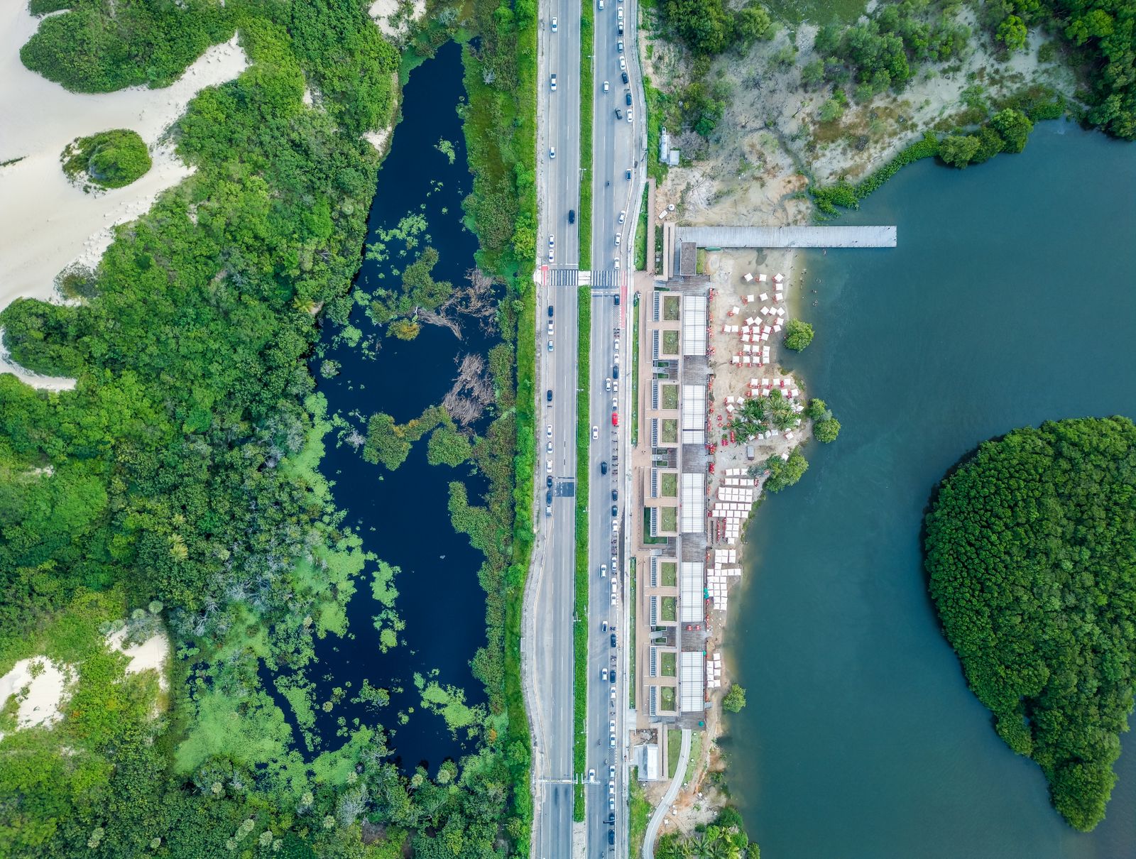 Bangladesh mangrove coastline aerial