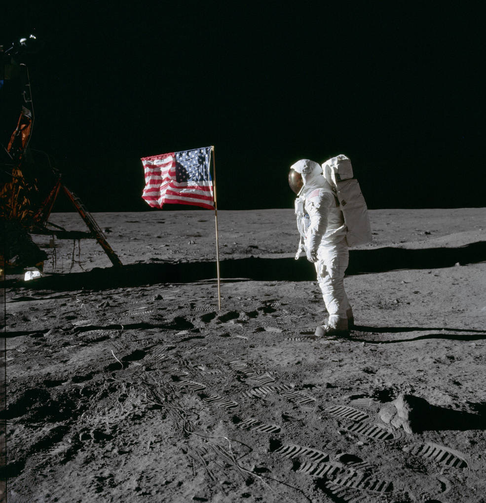 The flag Apollo 11 planted on the Moon cost just $5.50, and when the Lunar Reconnaissance Orbiter examined the six landing sites in 2012, shadows indicated that five flag assemblies were still standing. Apollo 11’s had apparently been flattened by the lunar module’s ascent exhaust, while decades of unfiltered ultraviolet radiation may have bleached the surviving nylon flags white.